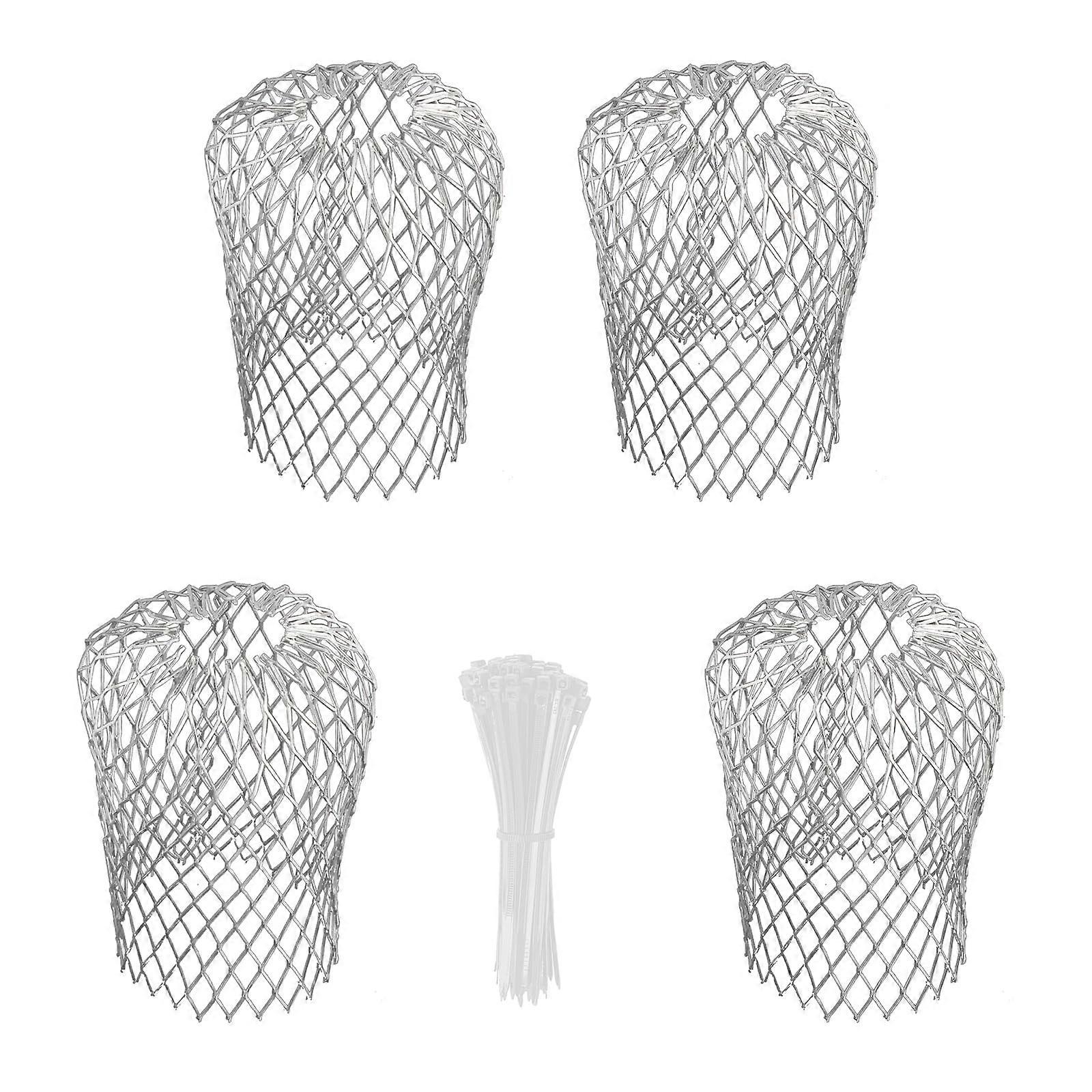 4 Pcs Aluminum Gutter Guard Downspout Filter, 3.5 Inch Expandable Mesh Strainer for Preventing Clogs