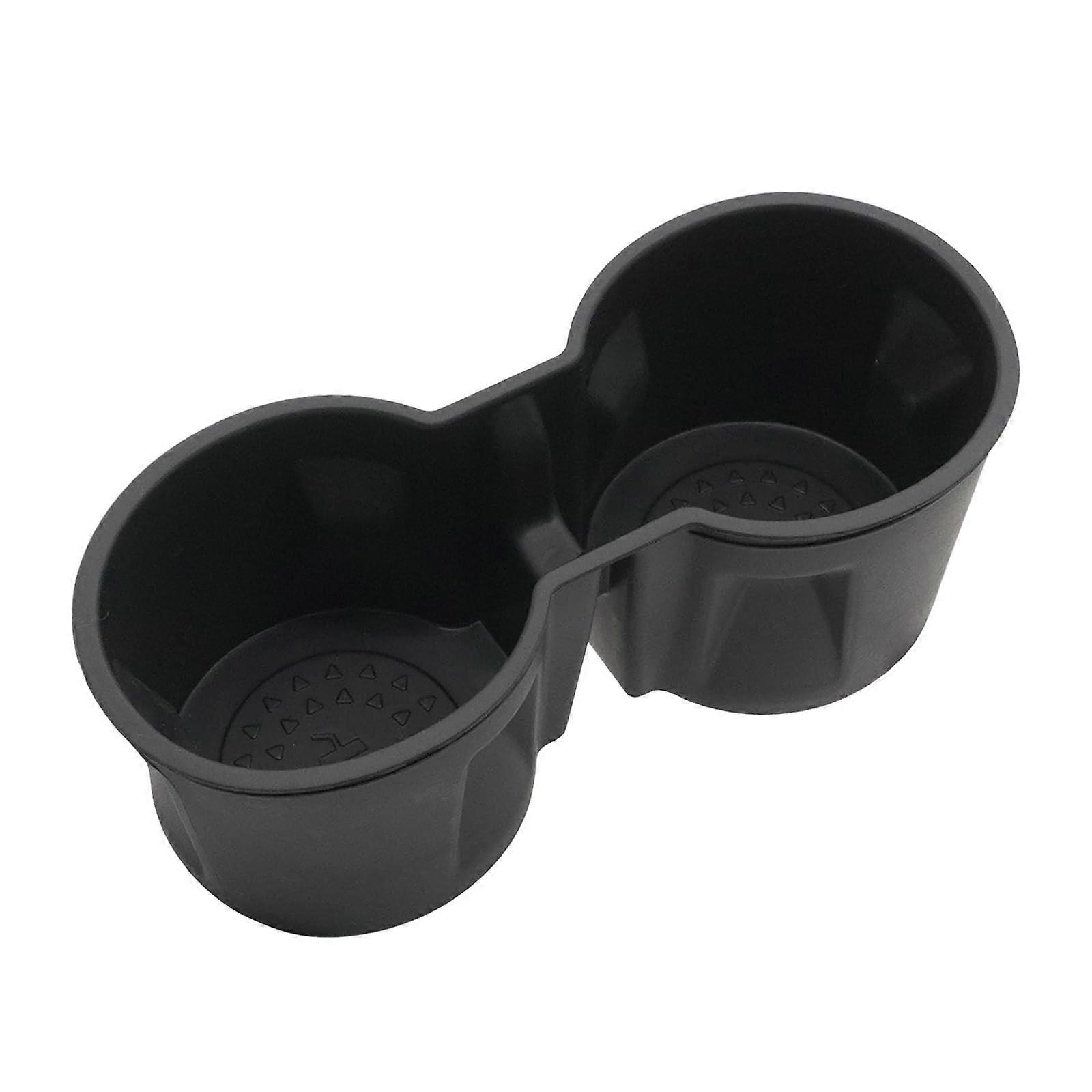 Car Cup Holder Universal Insert with Antislip Double Slots Soft Rubber Grip for Center Console