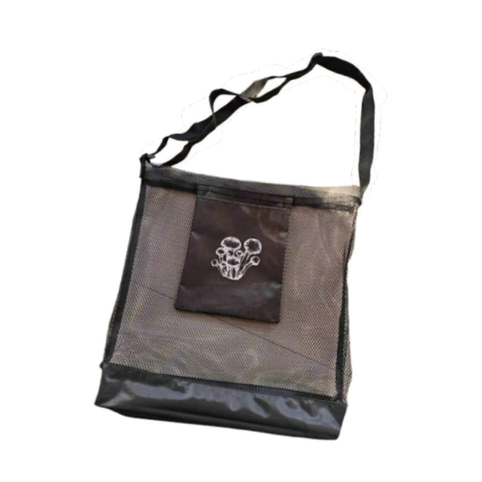 Mushroom Foraging Bag with Adjustable Strap, Breathable Mesh, Foldable Pouch for Hiking and Camping