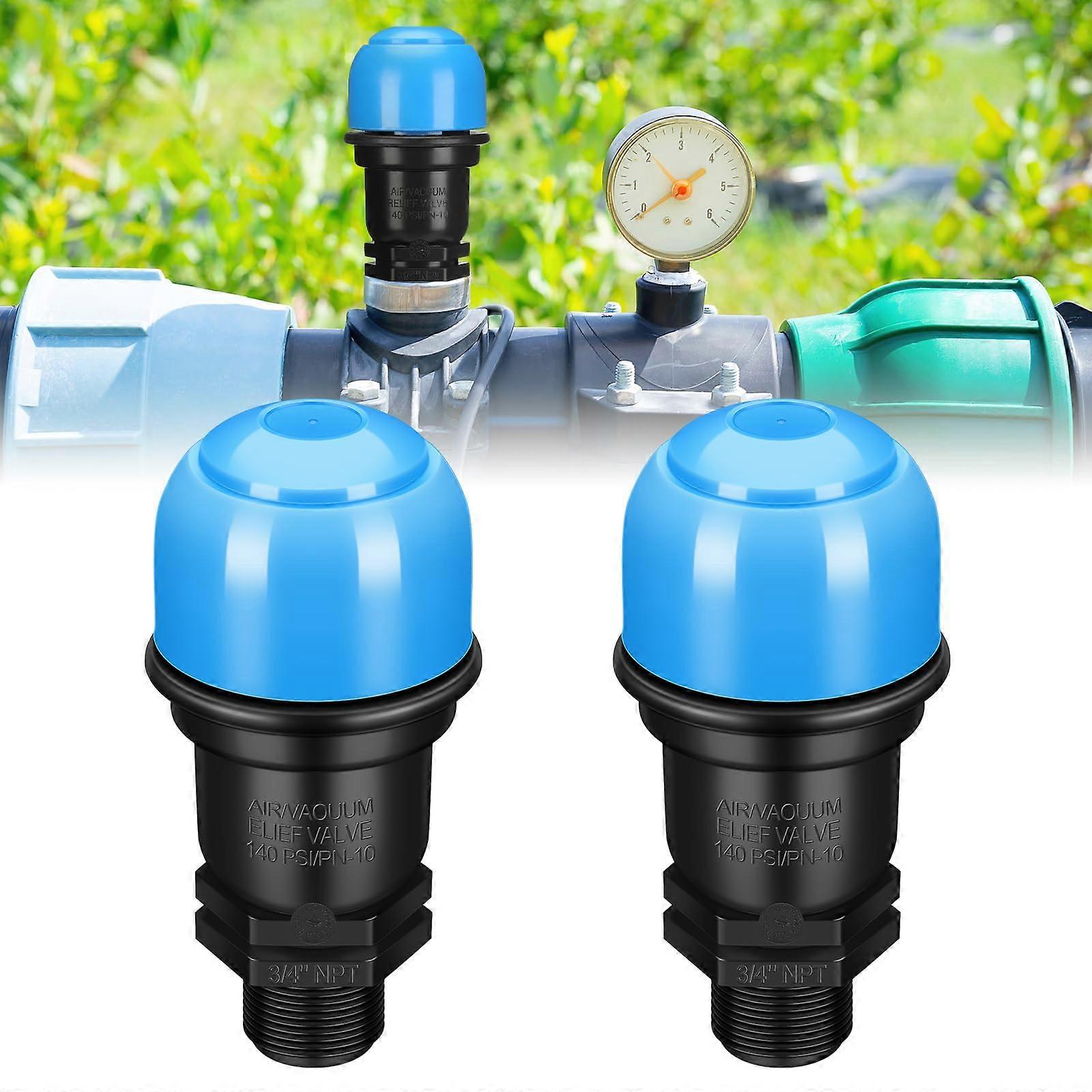 2 Pack 3/4 Inch Air Release Valve for Irrigation System, Prevent Air Lock, Easy NPT Installation