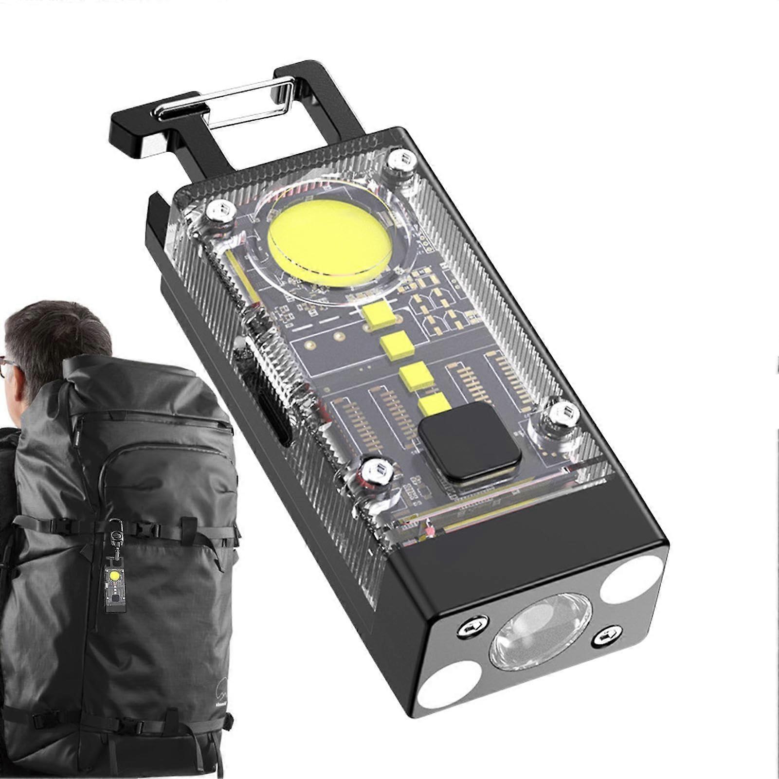 Keychain Flashlight  Lumens Waterproof Magnetic Mini LED Torch with Solar Charging for Camping