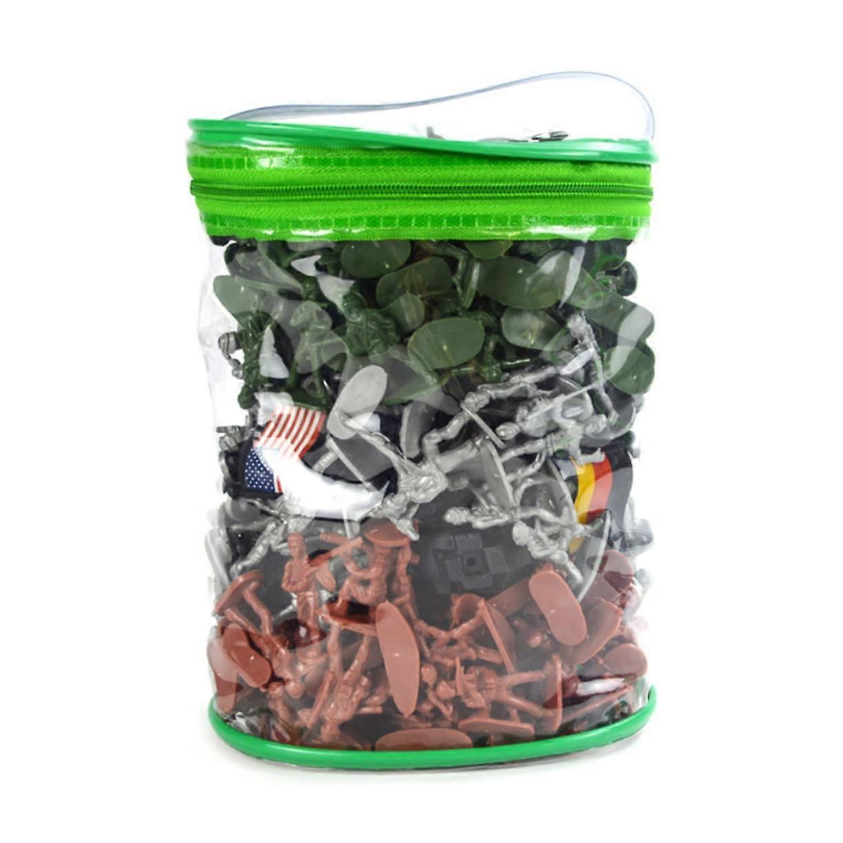 130pcs Plastic Army Men Figures Set for Sand Table Scenes and Diorama Displays