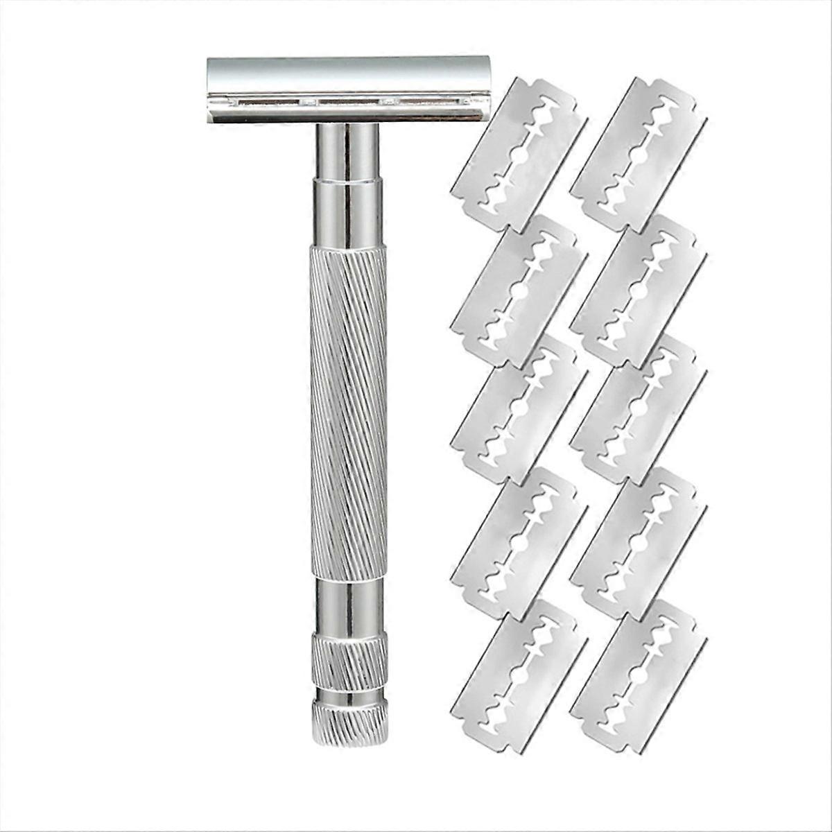 Durable Replaceable Reusable Safety Razors with Stainless Steel Double-Sided Blade