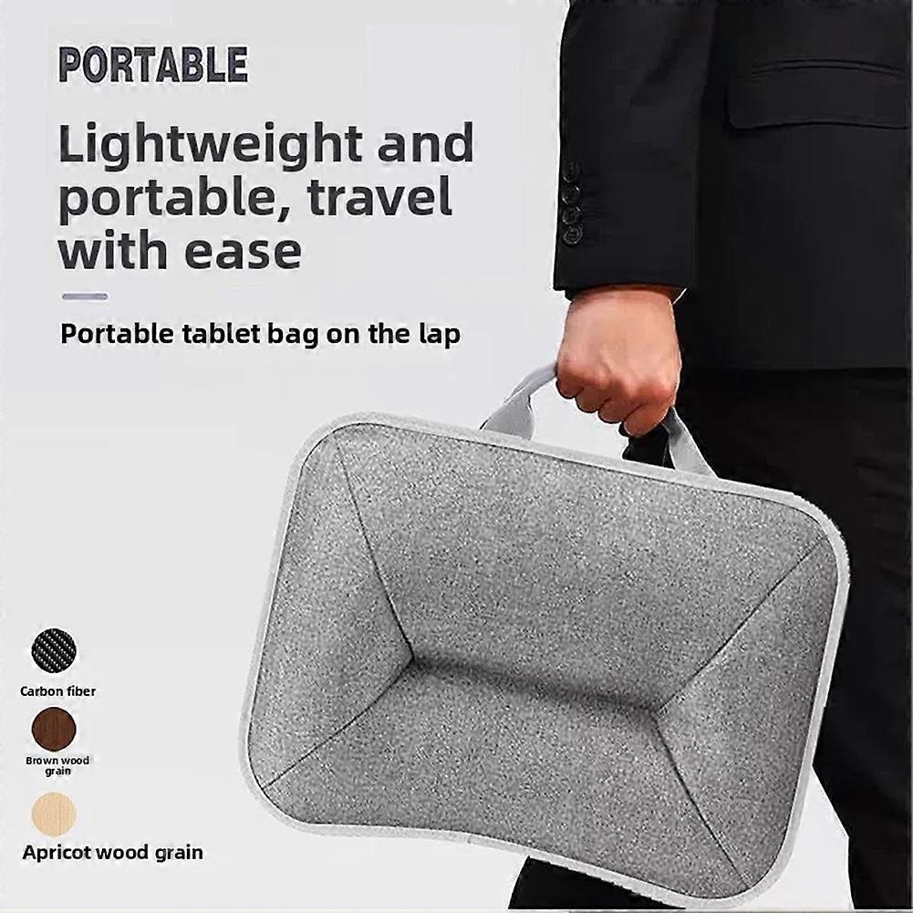 Suporte multifuncional portátil para tablets e laptops com alça e trava.