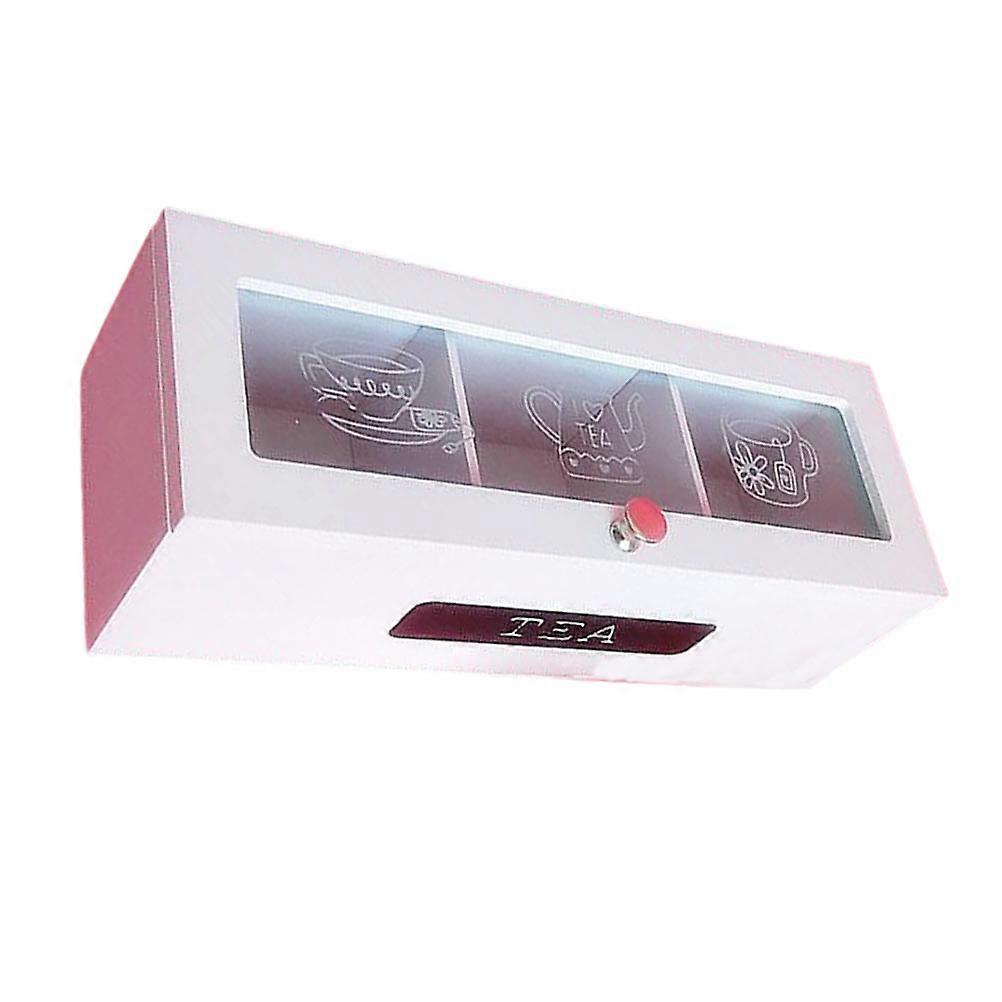 Wooden Tea Box for Storage with Creative Design 1Pcs White Tea Bag Case