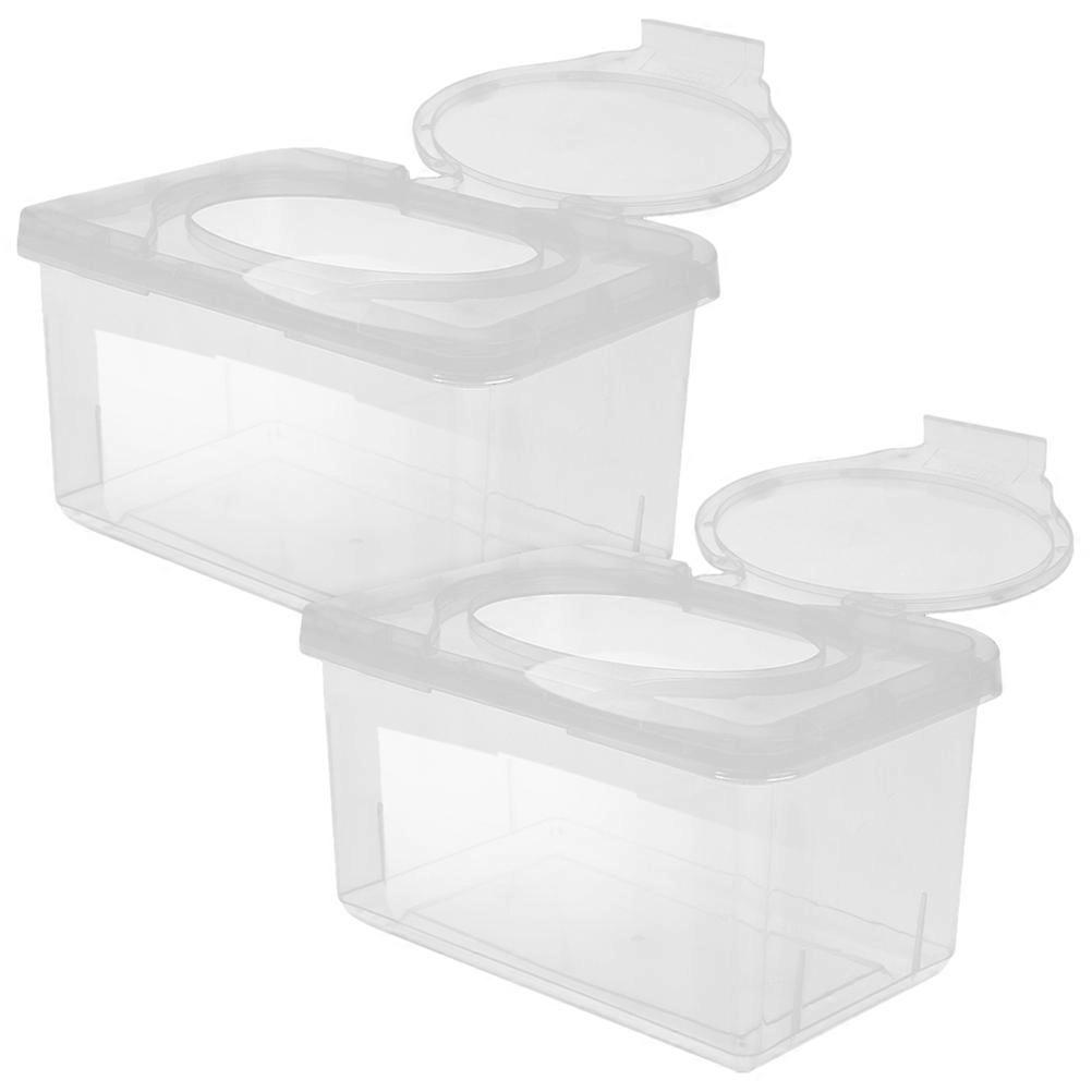 Baby Wipe Holder Reusable Container for Storage 2Pcs Transparent