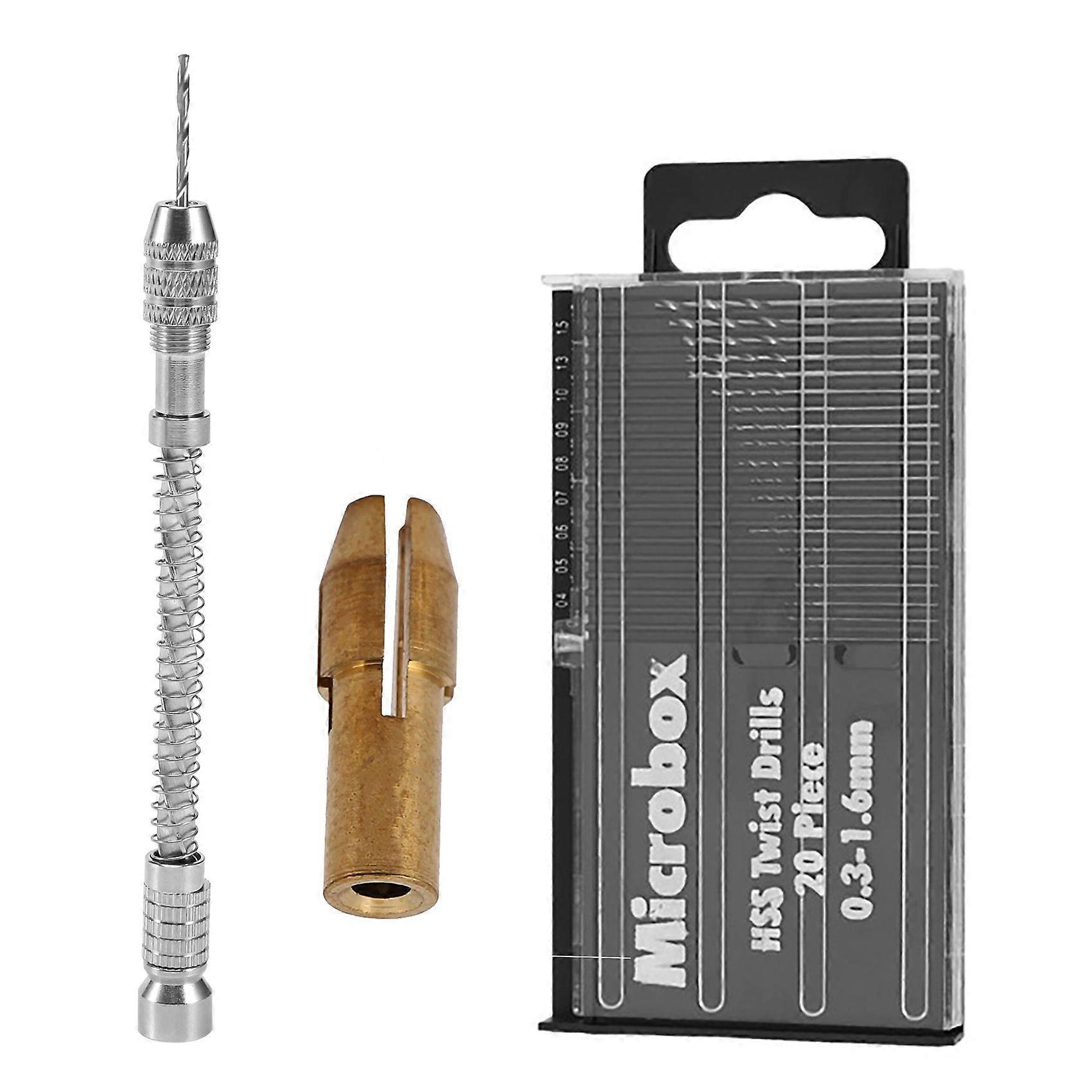 21pcs Pin Hand Drill Mini -Drill Bits Set Index Semi-automatic