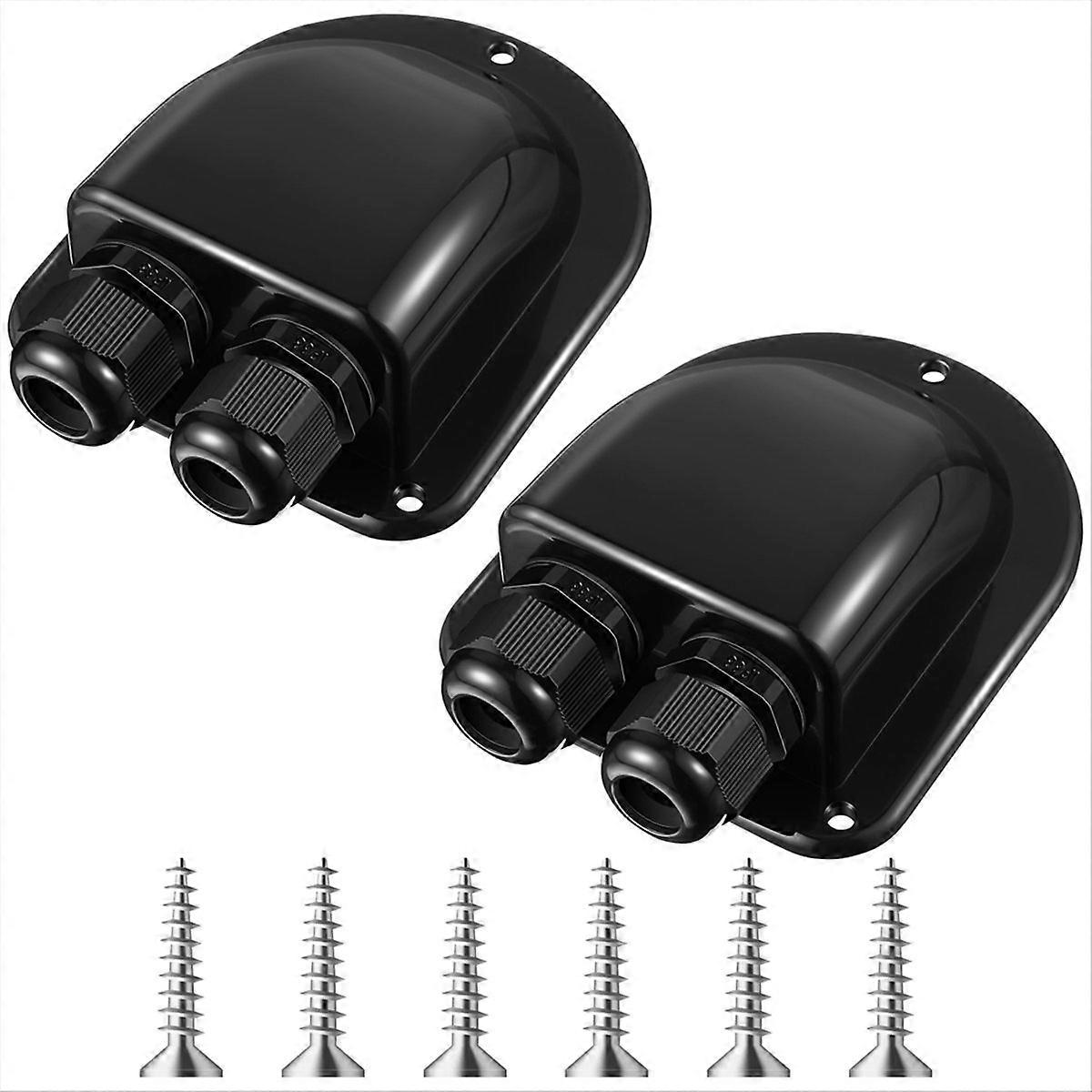 2 Pack Solar Cable Entry Gland,Solar Gland Black