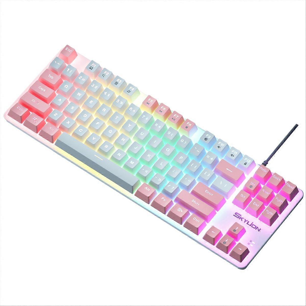 87 Key Mechanical Keyboard Green Gaming Keyboard Wired C