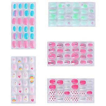 Künstliche Fingernägel für Kinder, 120 Stück, Vollabdeckung, Maniküre-Set