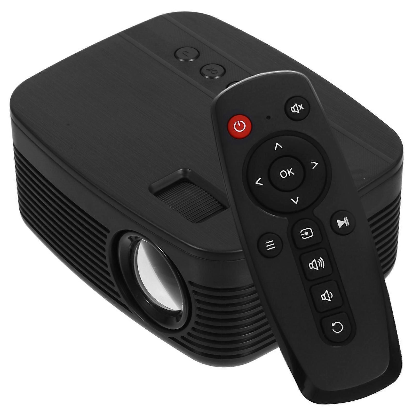 Home Entertainment Mini Projector LED for Portable Use 2Pcs Black