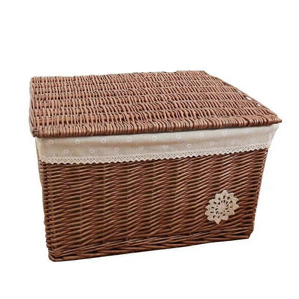 Wicker Basket Storage Box for Storing Things with Cover