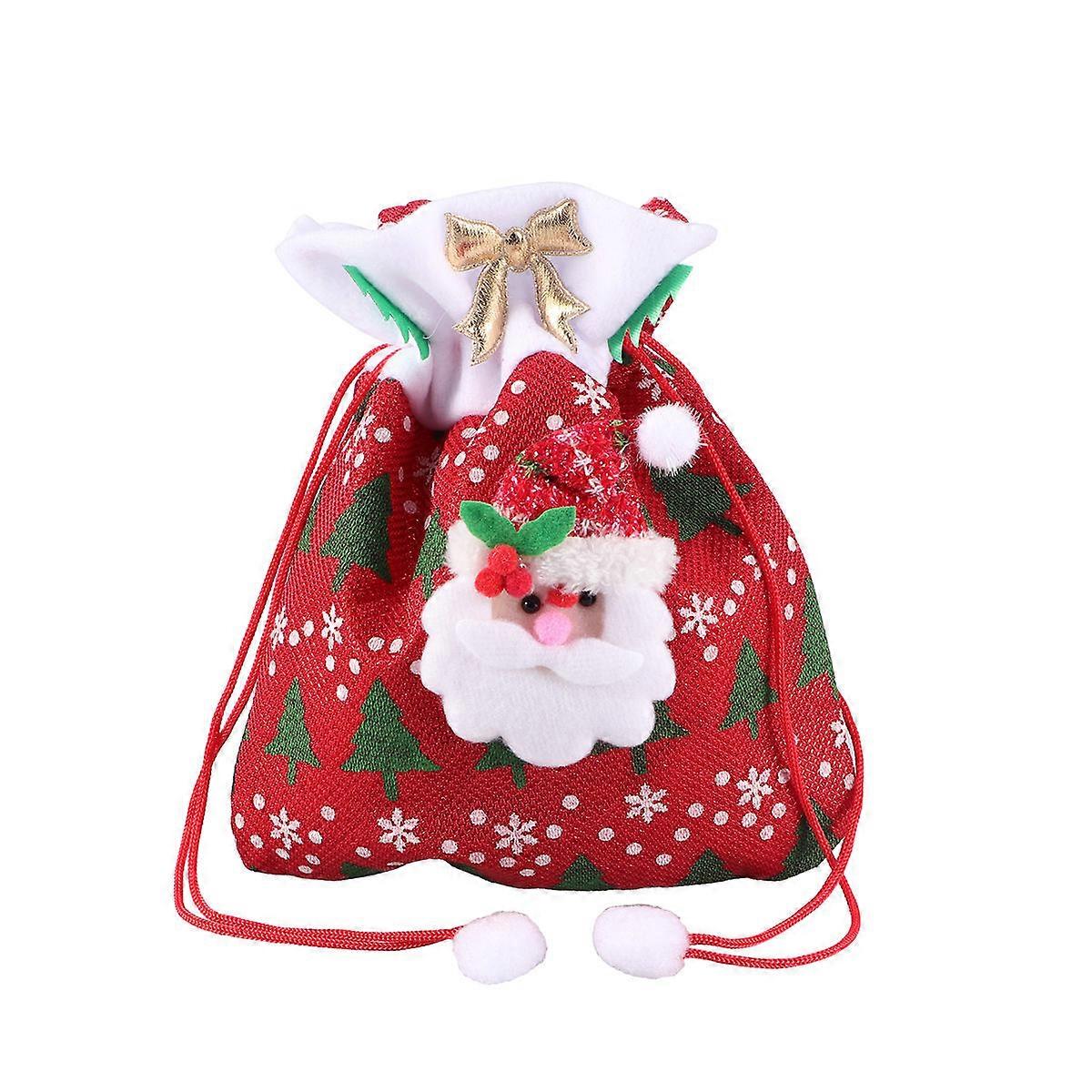 Candy Bags Santa Claus Drawstring for Gift Organization Reusable Fabric