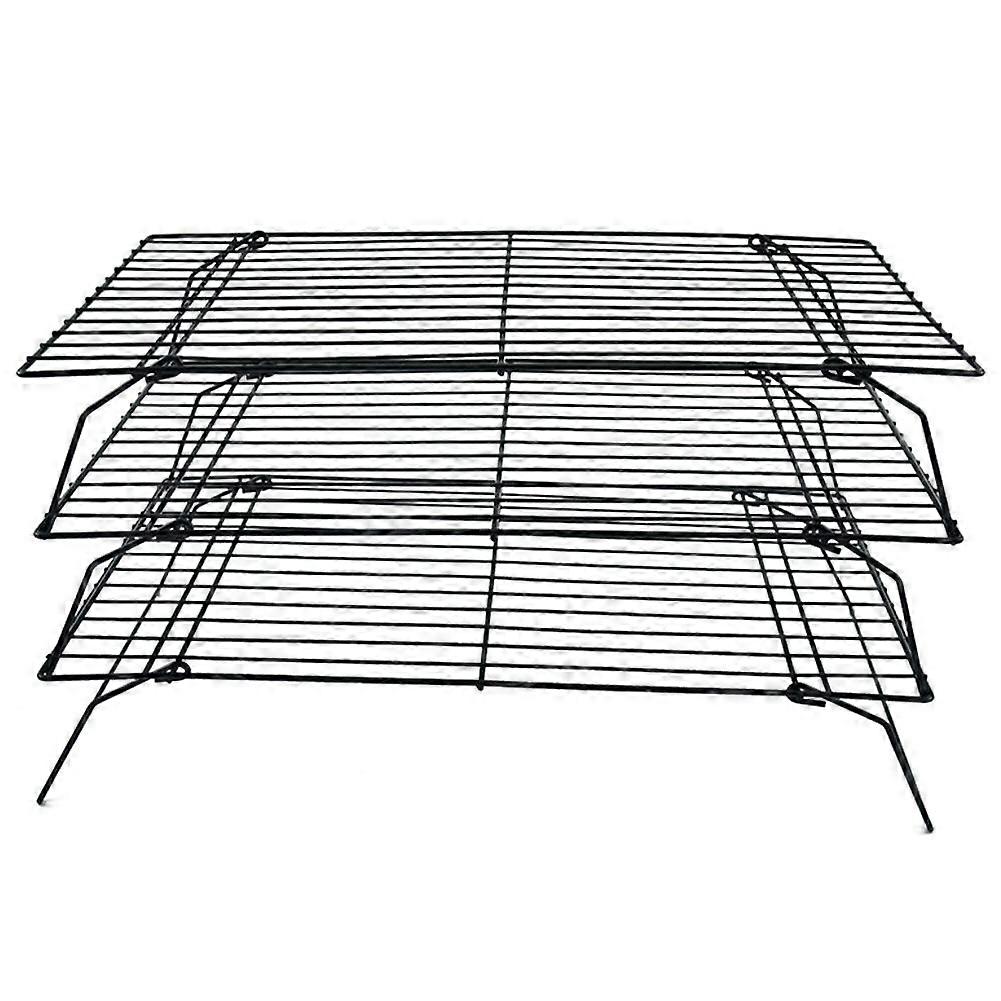 Three-Layer Folding Cake Cooling Rack Bread Drying Rack Biscuit Rack Iron Non-Stick Kitchen Storag