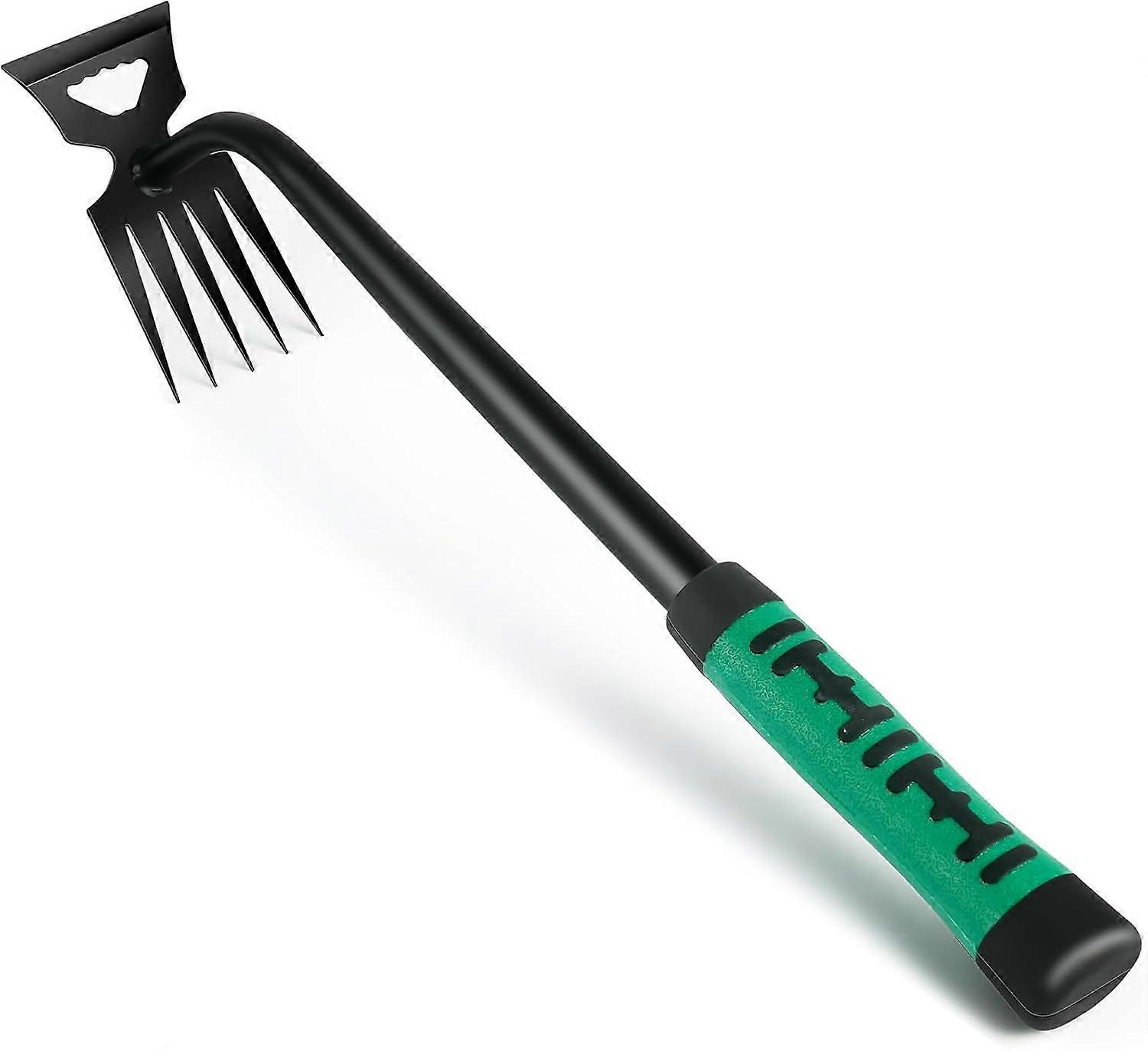 Manual weeder, five-pronged weed rake