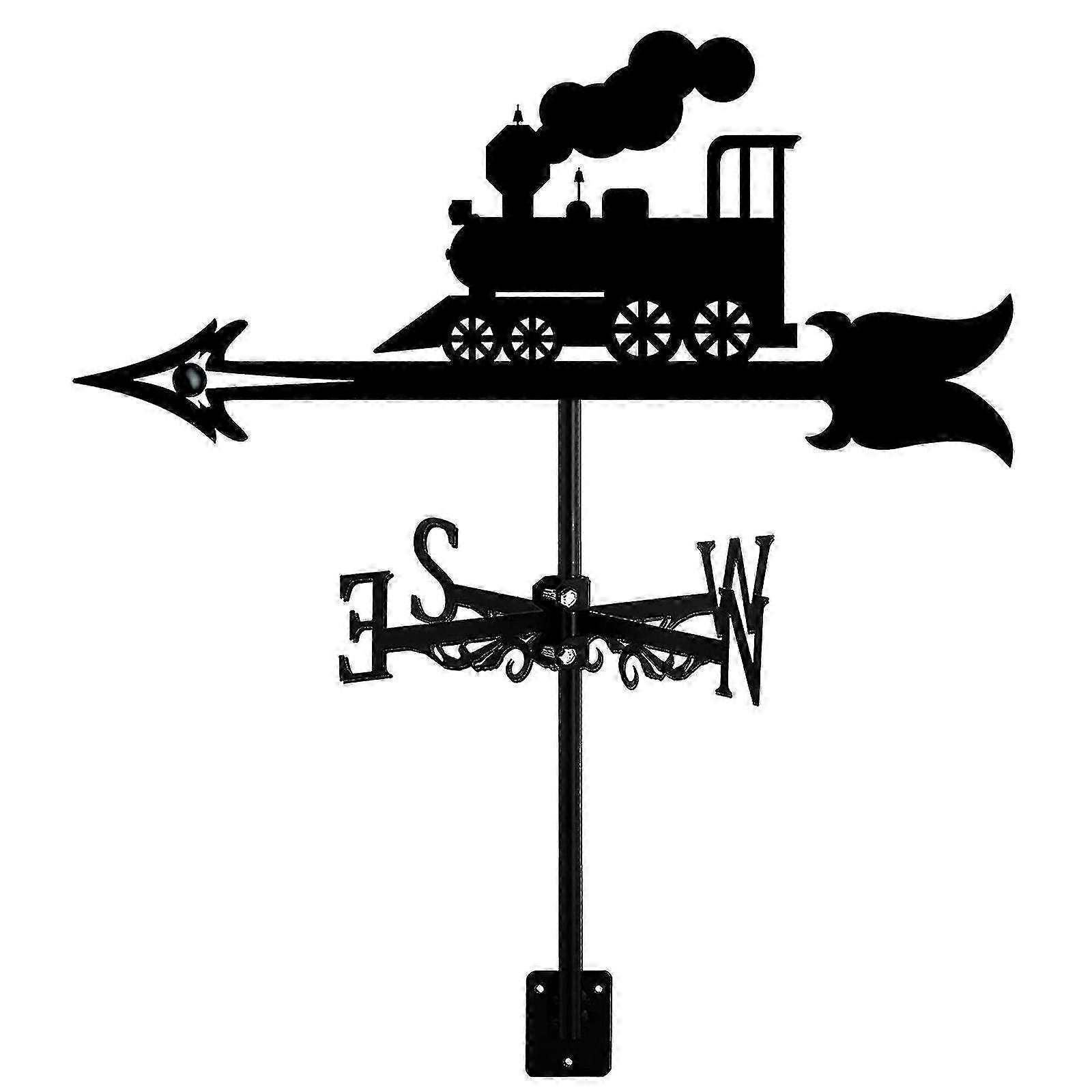 Outdoor Decorative Train Weathervane with Wind Direction Indicator