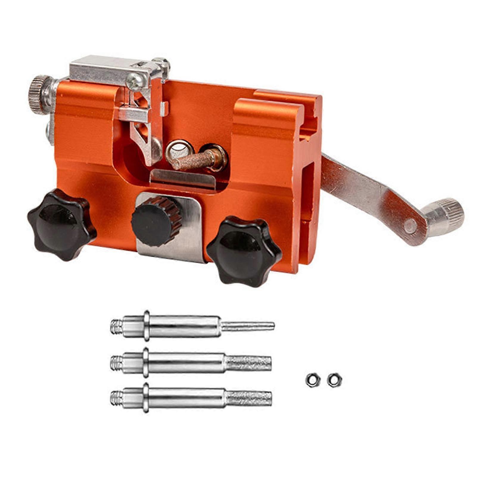 Saw Chain Sharpener Universal Chainsaw Sharpener Quick Chainsaw Sharpener with Angle Guide Interchangeable Grinding Pins for All Chainsaws