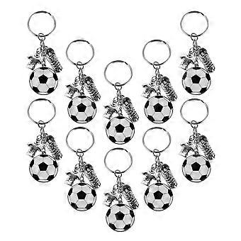 10st Fotboll Party Favors: Legering Nyckelringar För Väskor - Fotboll Fotboll Fans Presenter - Souvenir Fotboll Hängen Idrottare Tillbehör
