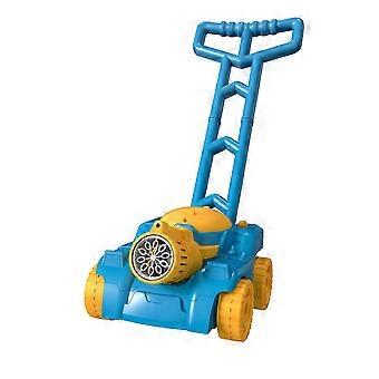 Seifenblasenmaschine, Kindermäher für den Garten, Kind 3 Jahre alte Seifenblasenmaschine für Kinder, Junge Mädchen Geschenkidee (blau-gelb)