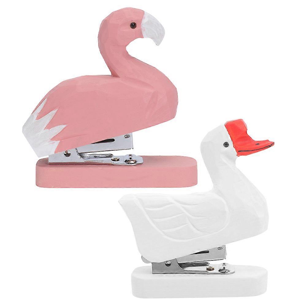 Wood Animal Stapler for Office Use 2Pcs Multi-Function Hand Stapler Set