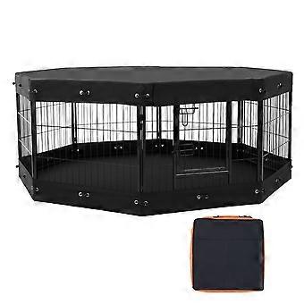 Hundeauslauf, 8-teilig, faltbares Metall-Spielgehege (je 61 x 61 cm) mit Tür, Aufbewahrungstasche, Deckel und Bodenmatte