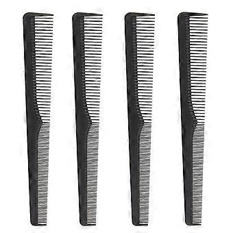 Premium Carbon Fiber Barber Combs - 4 Pack - Heat Resistant Barbers Comb, 7.3 Inch - Ideal for Home and Professional Use, Taper