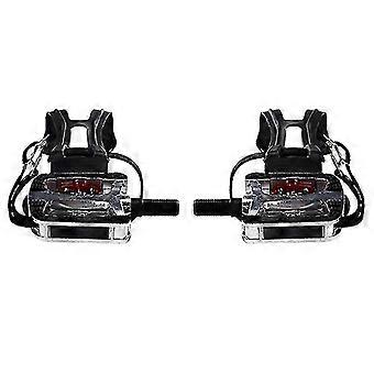 SPD Pedals compatible withSpin Bike with Toe Cages compatible withClip Pedals Indoor Exercise Cycling Platform Pedals 9/16 inch