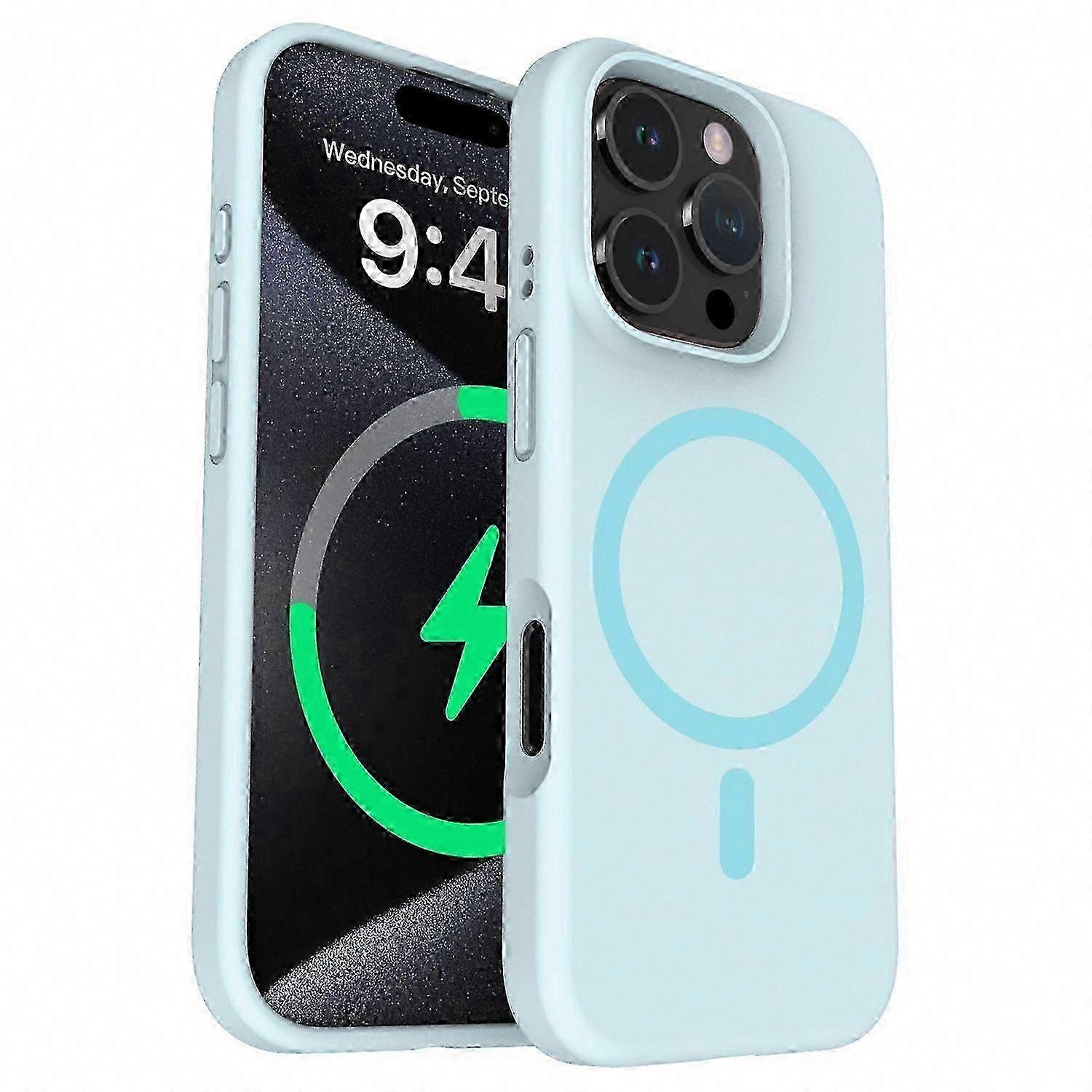 Magnetic Case compatible with16 Pro with Microfiber Lining PC Liquid Silicone Cover