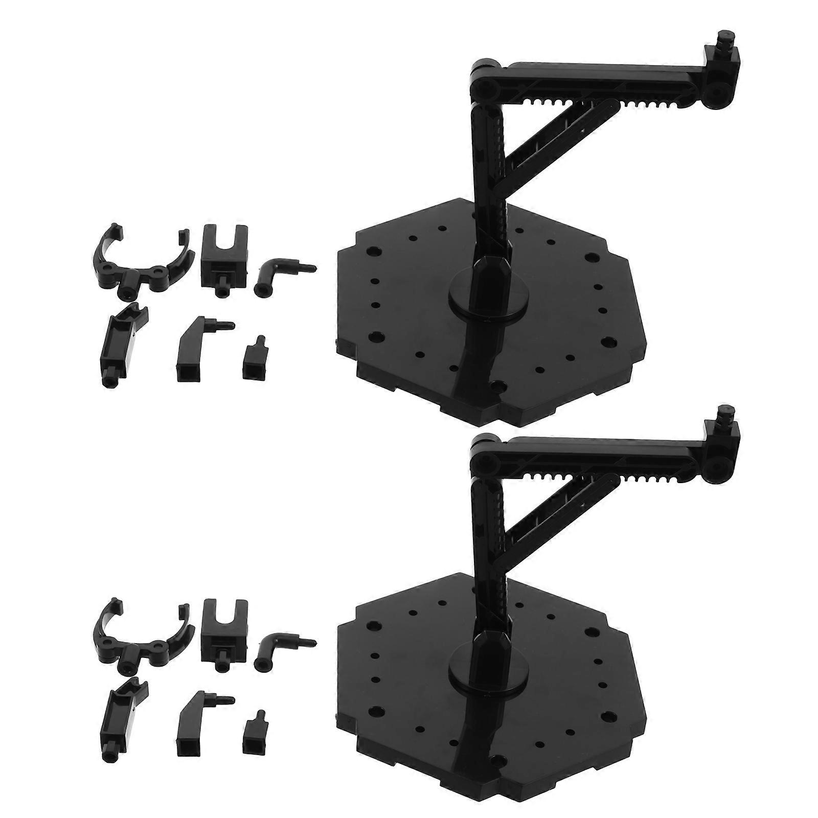 Black Adjustable Model Stand for Action Figures 2Sets Plastic Holder