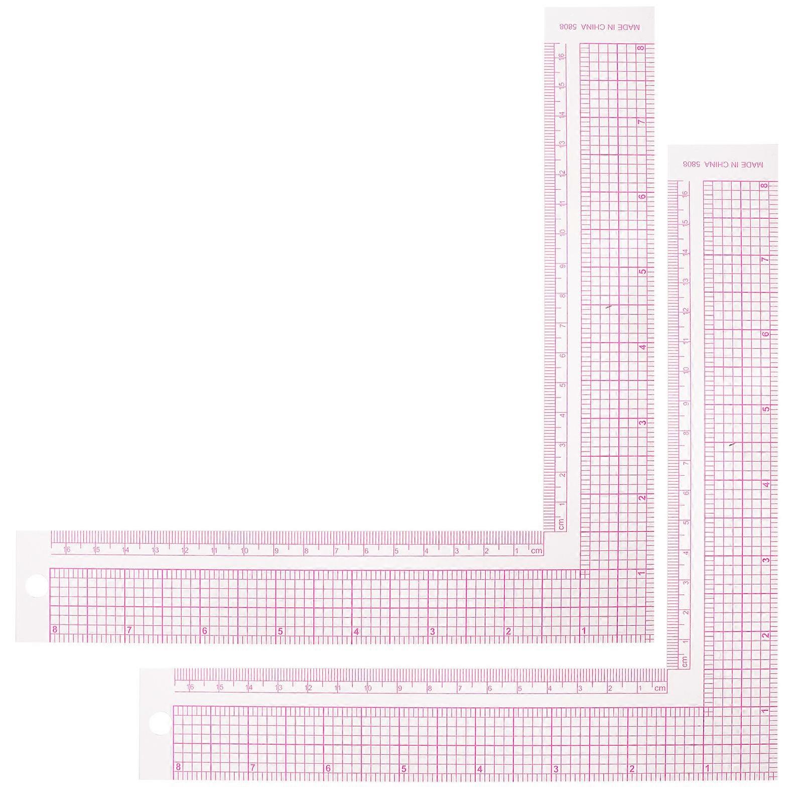 Plastic Sewing Ruler L Shape for Precise Sewing Tools 2Pcs Pack