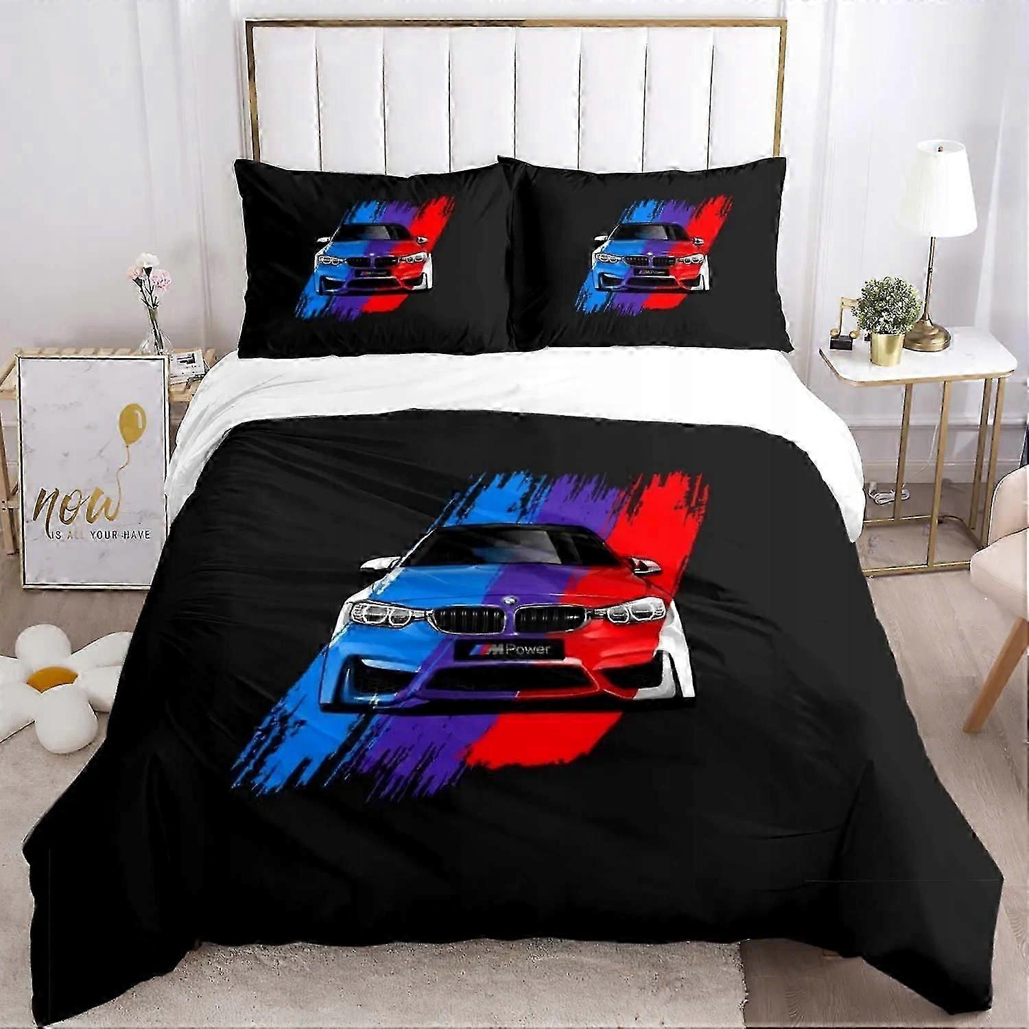 Bedding Set With A Duvet Cover In A B-bmw Pattern