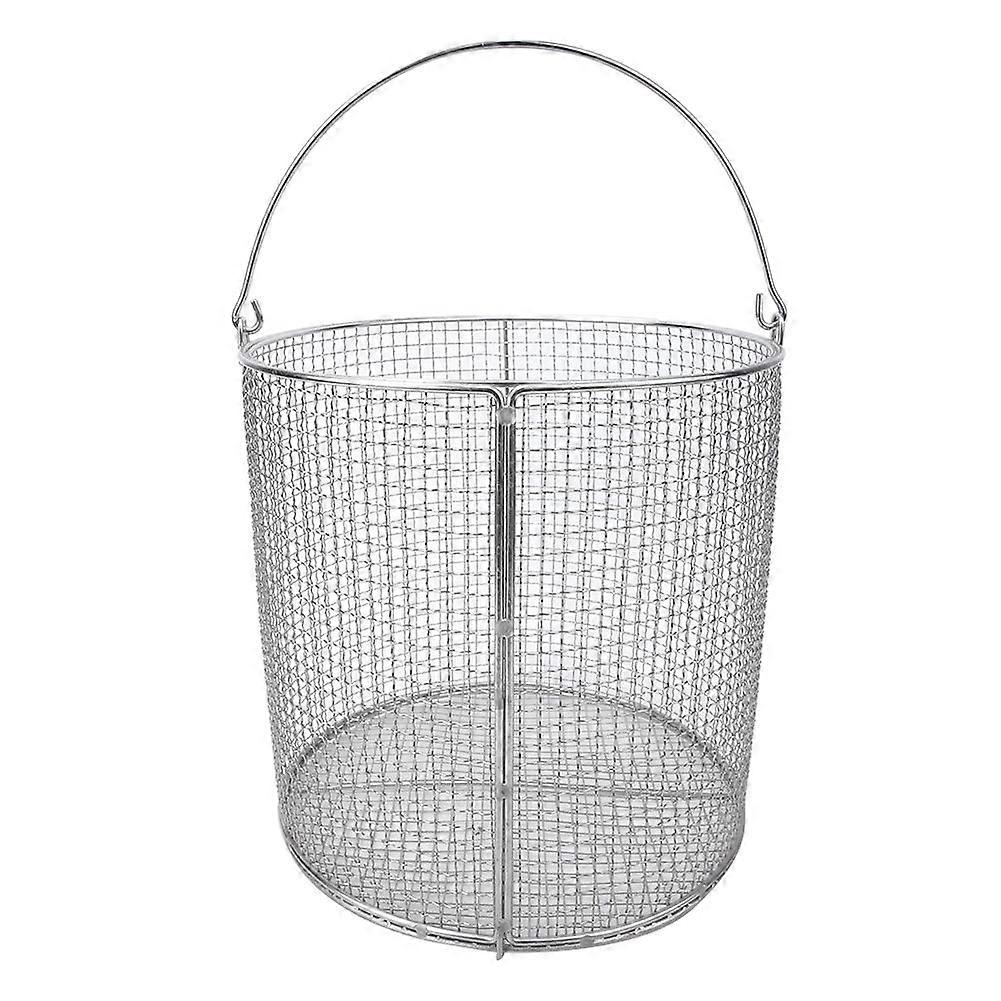Stainless Steel Instrument Sterilization Basket Case Lab Supplies with HandleRound 150x150x150mm