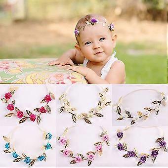 Kinder Mädchen Baby Kleinkind Haarband Rose Blume Foto Hochzeit Party Haarband Weiß