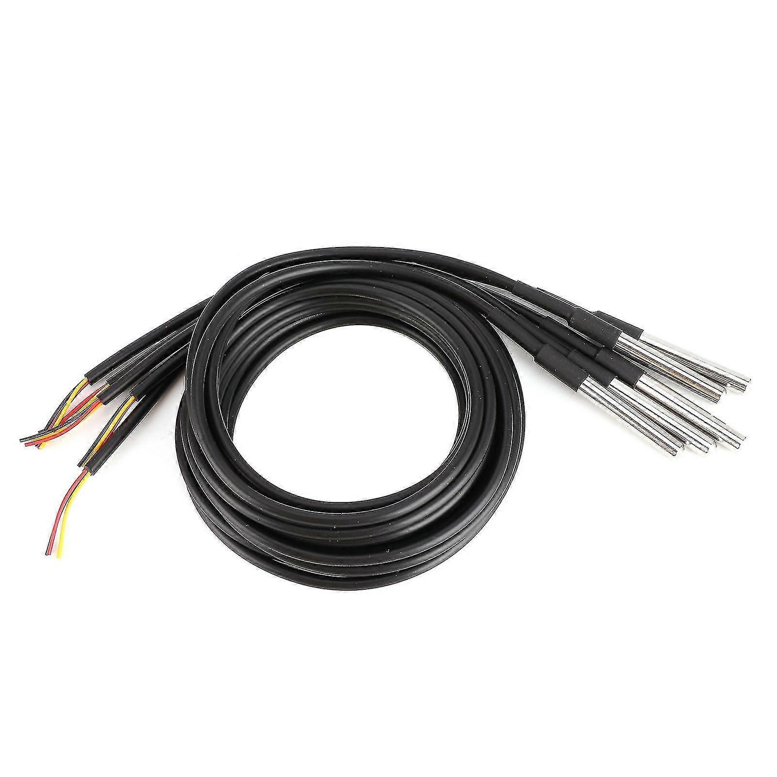 5pcs Temperature Probe Sensor Stainless Steel Waterproof Cable Thermometer