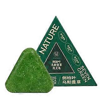 3pcs Triangle Shampoo Bar, Natural Green Soap Hair Wash Bar With Foaming Net