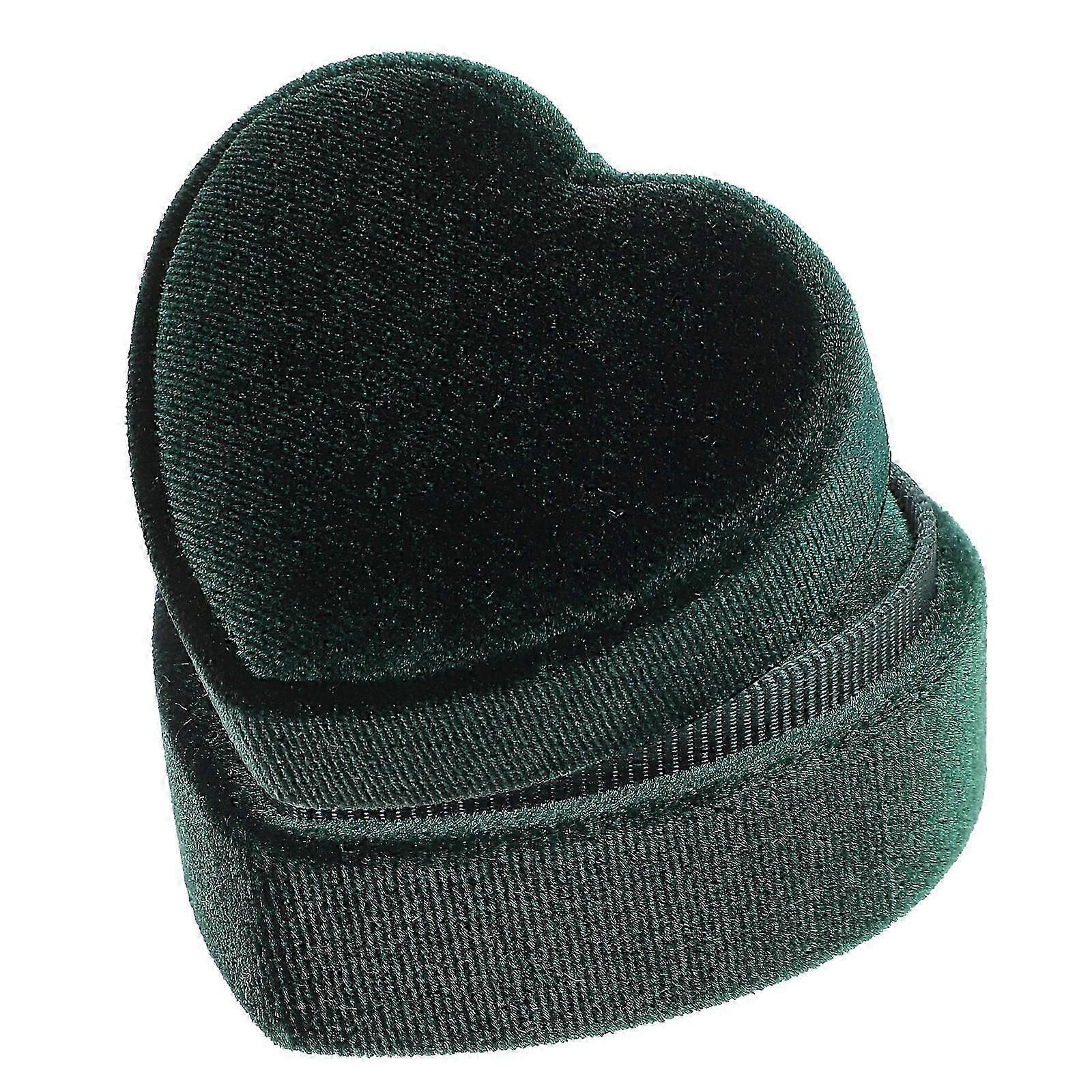 Green Heart Shaped Ring Box for Wedding Ceremony Ring Storage