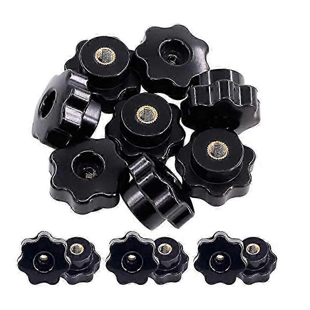 15pcs M6 Star Knob Set Brass Female Thread Through Hole Clamping Handle Knobs