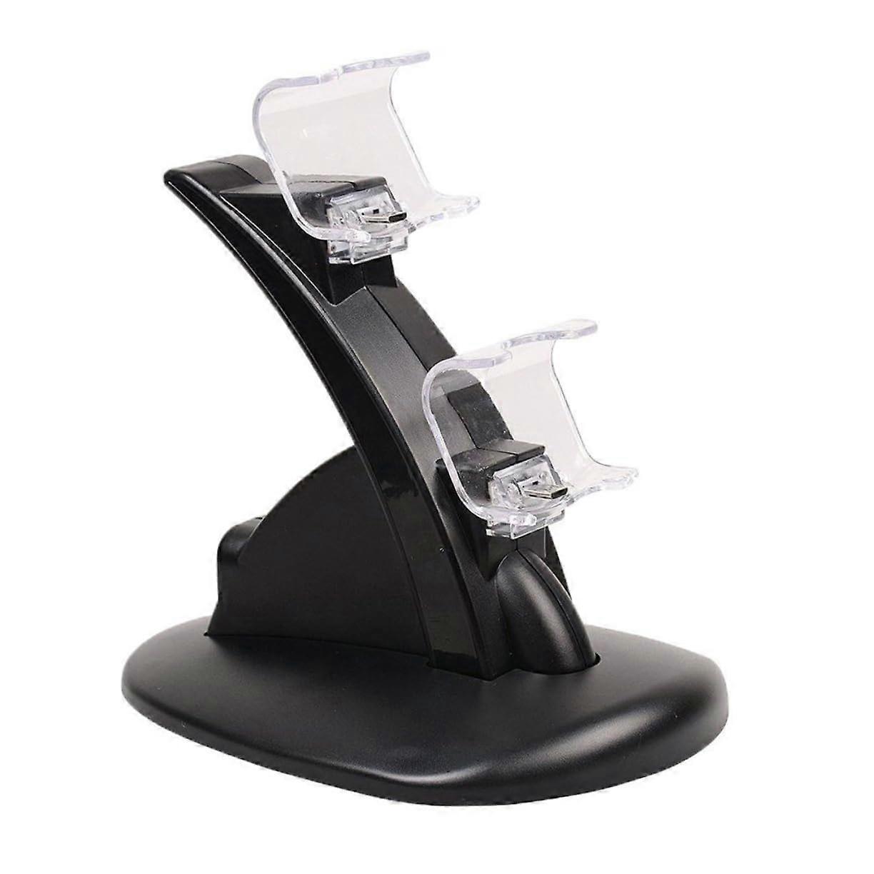 Dual USB Controller Charging Dock with LED Indicator, Fast Charge Black Stand for Game Controllers