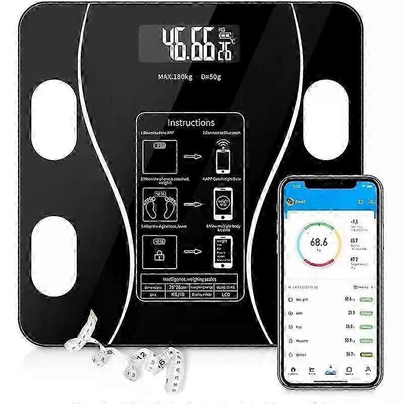 Body fat scale, smart wireless digital bathroom scale, body composition analyzer