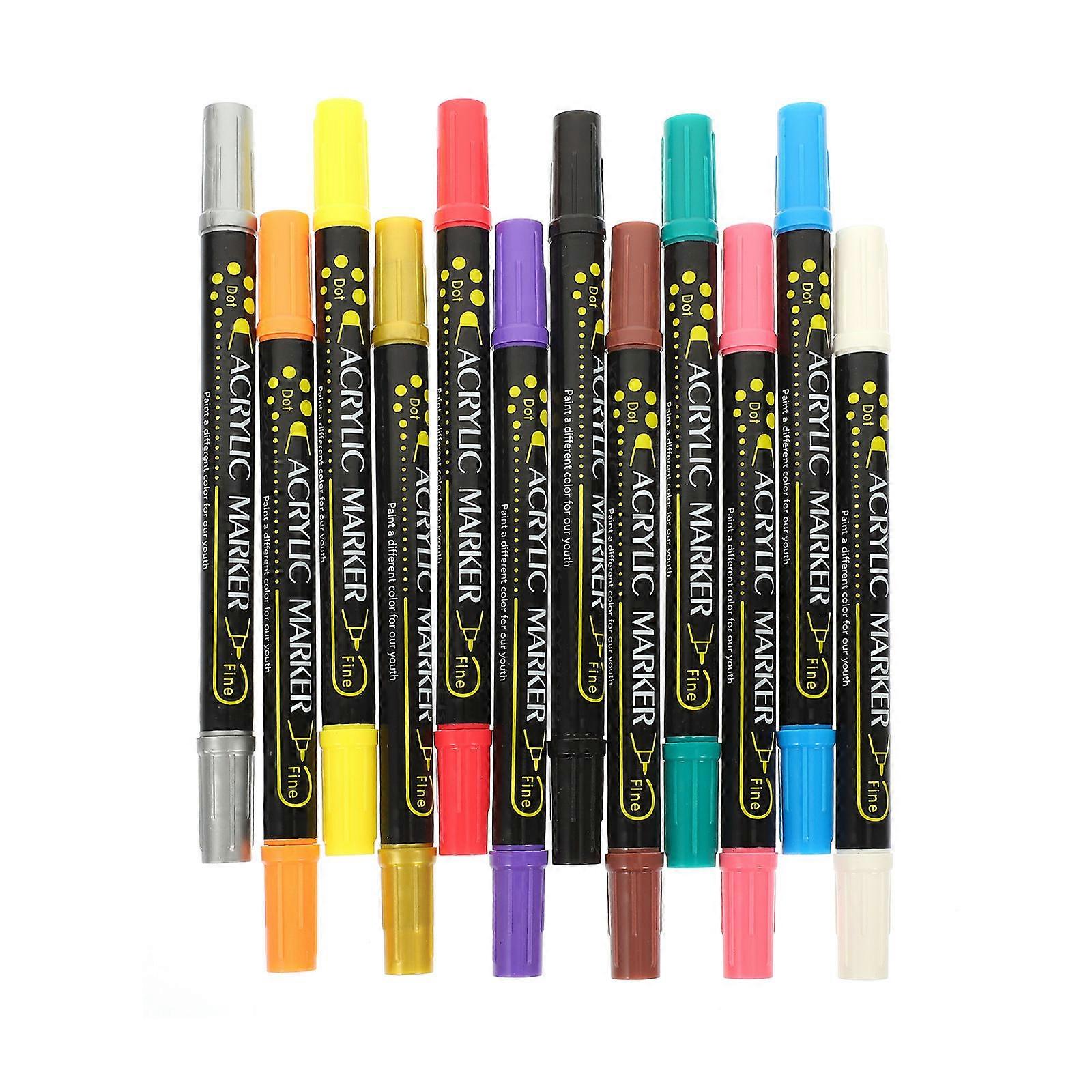 Portable Paint Markers Marker Pens for Painting 12Pcs Multi-Function Drawing