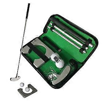Golf Practice Set for Casual Indoor Play with Carry Case, Packable Putter Sections, 2 Balls and Guide Tools Daily Multicolor