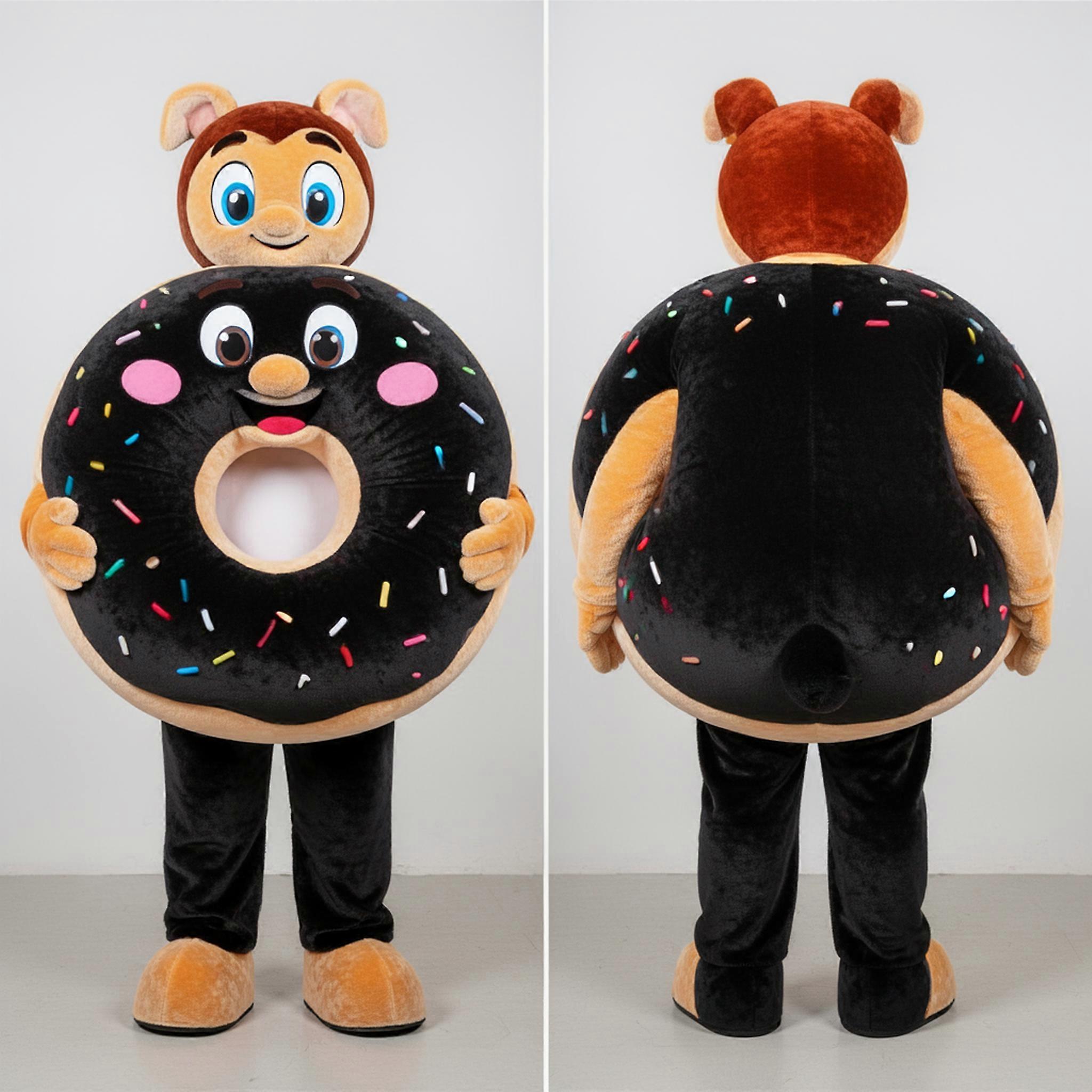 MASTICOT Black Rounded Plush Bagels Mascot