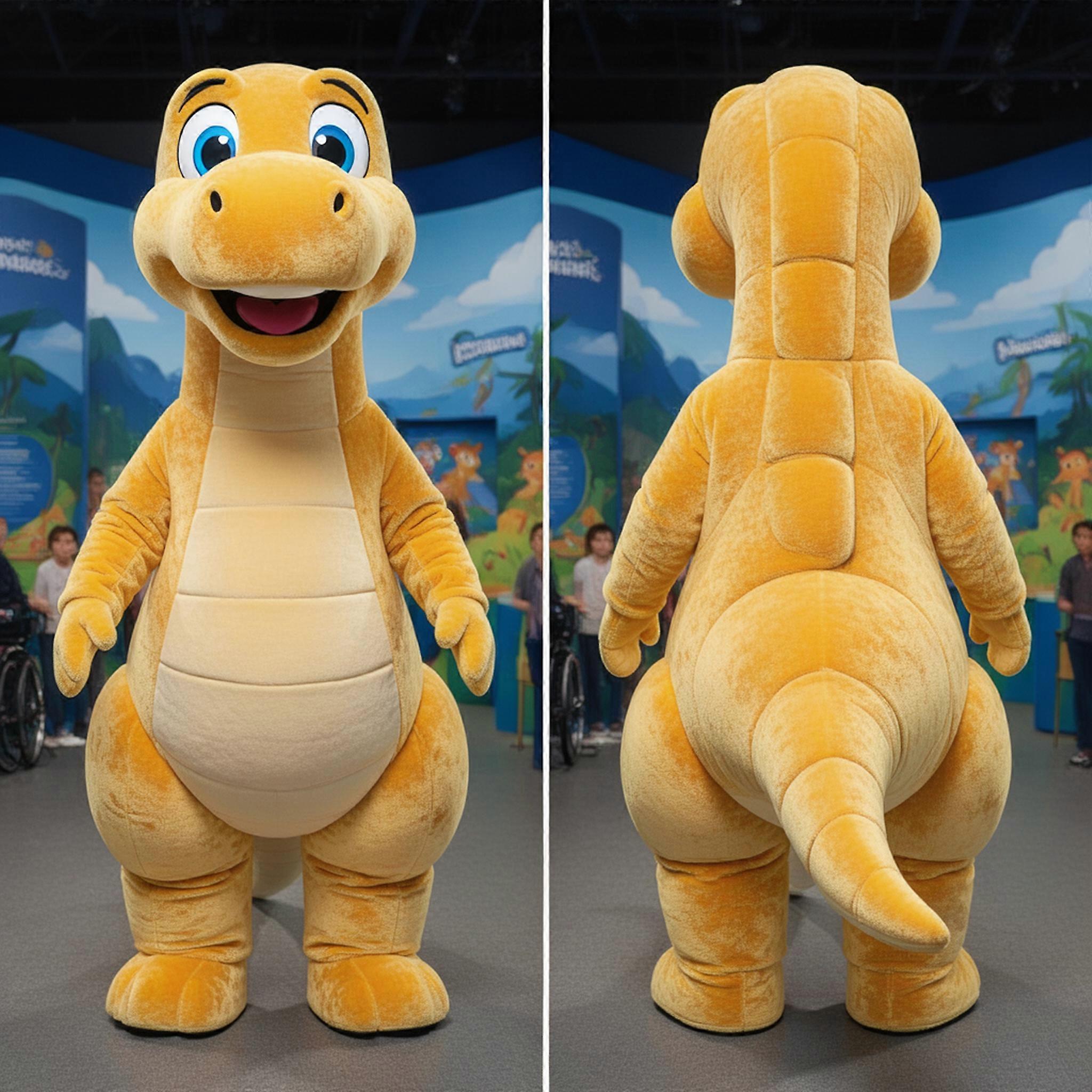MASTICOT Golden Broad Shouldered Diplodocus Mascot