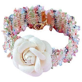 Decorative Cat Necklace Knitting Wool Flower Collar for Pet Use