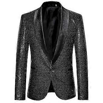 Mens Mode Pailletten Casual Blazer Wediing Celebration Suit Jacket