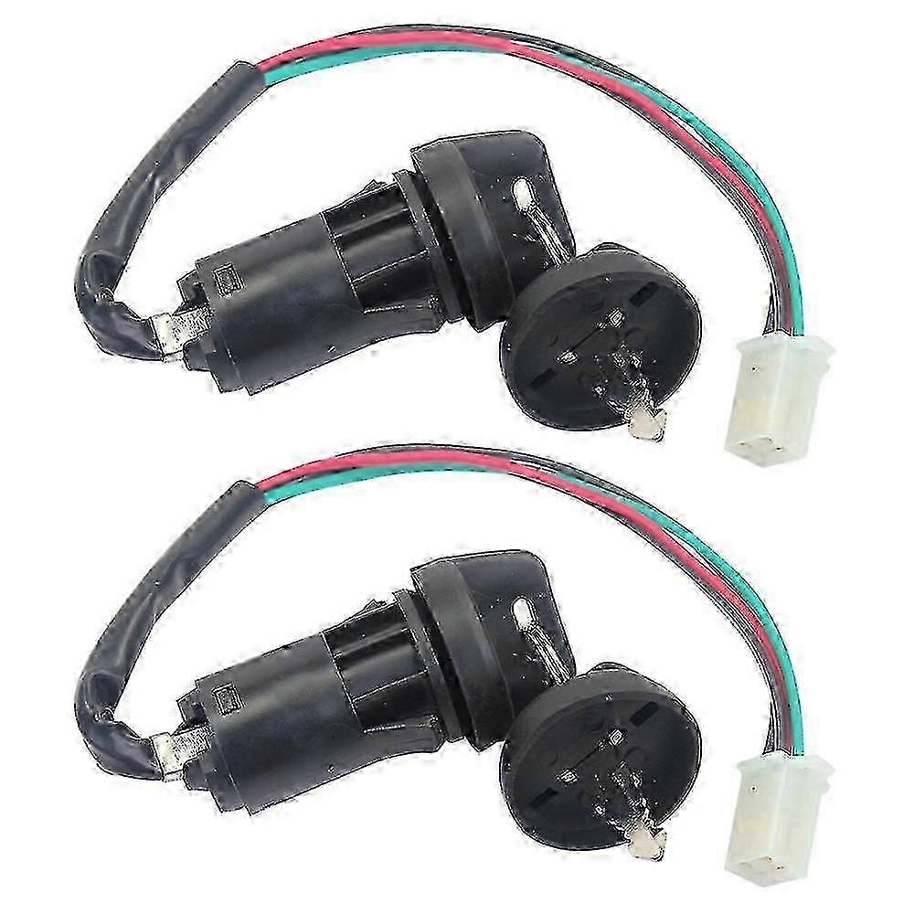 Motorcycle Ignition Switch 4Pin Ignition Lock for ATV (2pcs)