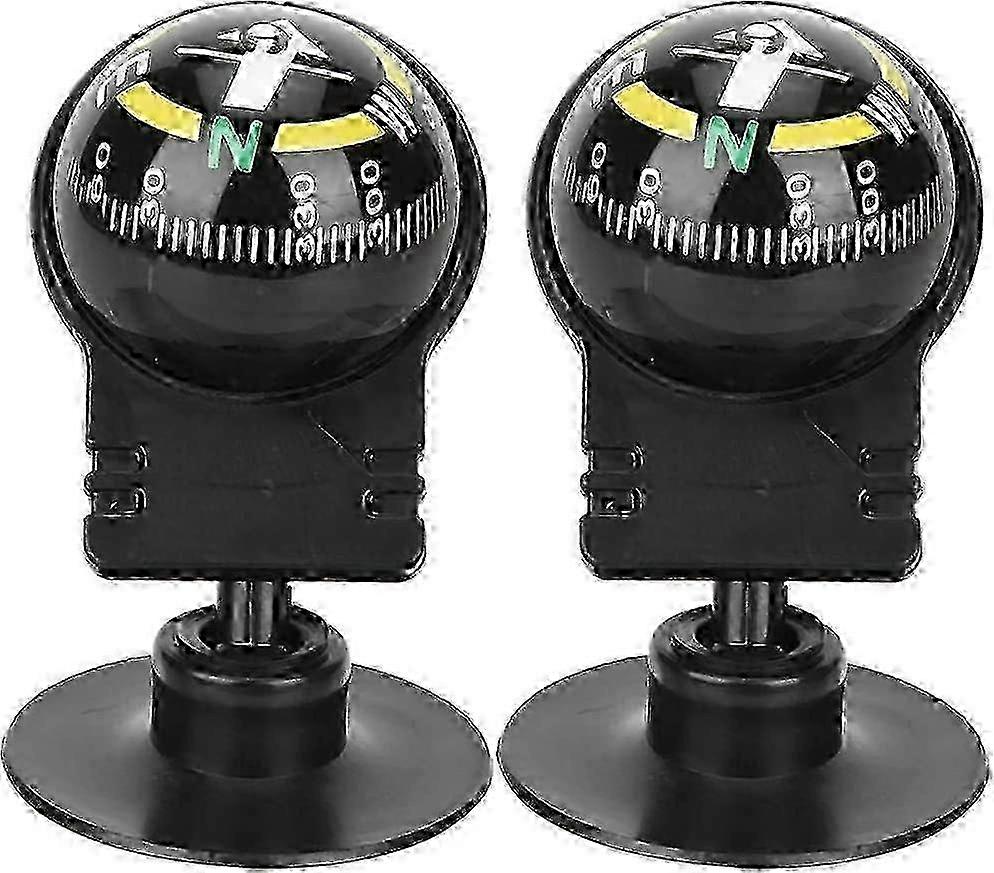 2pc Portable Ball Compass, Suction Cup Mount compatible with Car Navigation and Guide