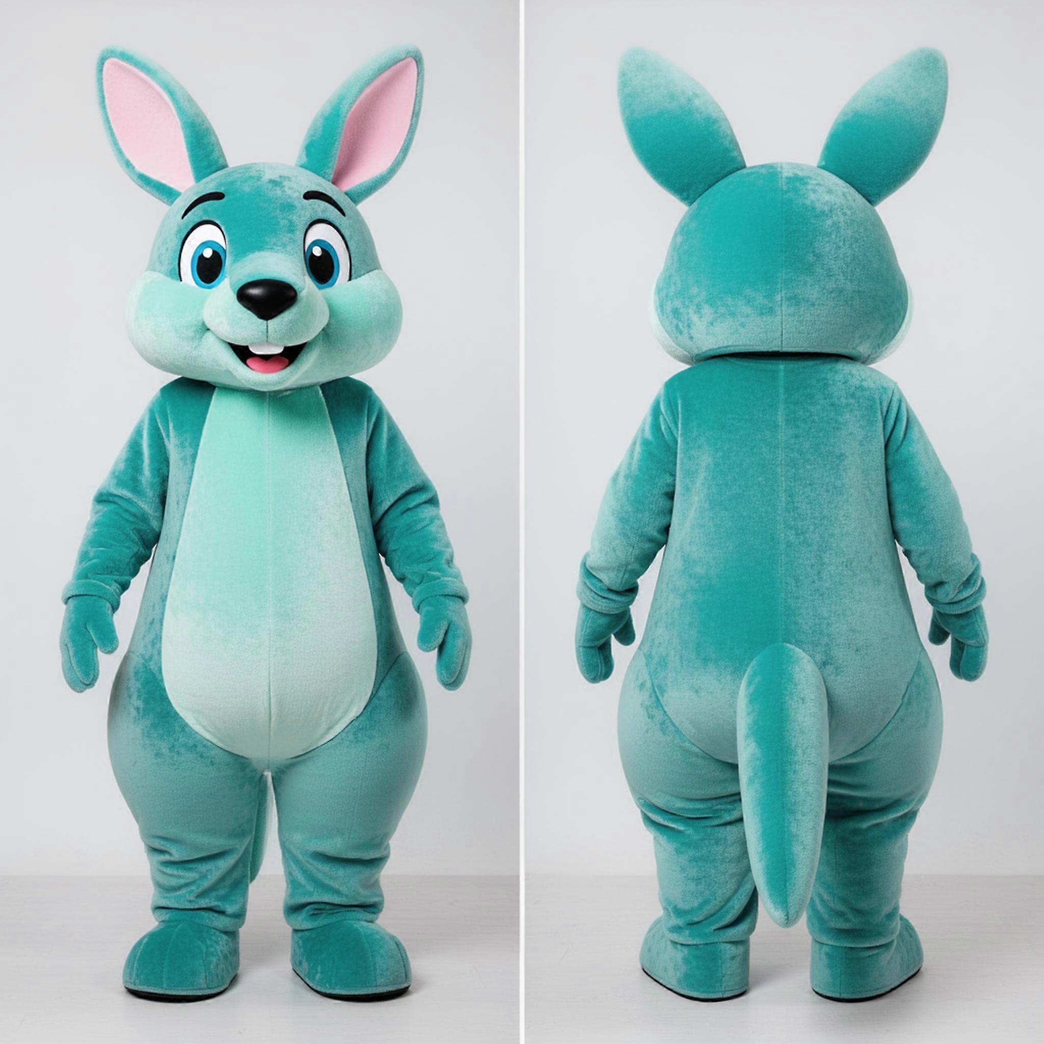 MASTICOT Teal Playful Kangaroo Mascot