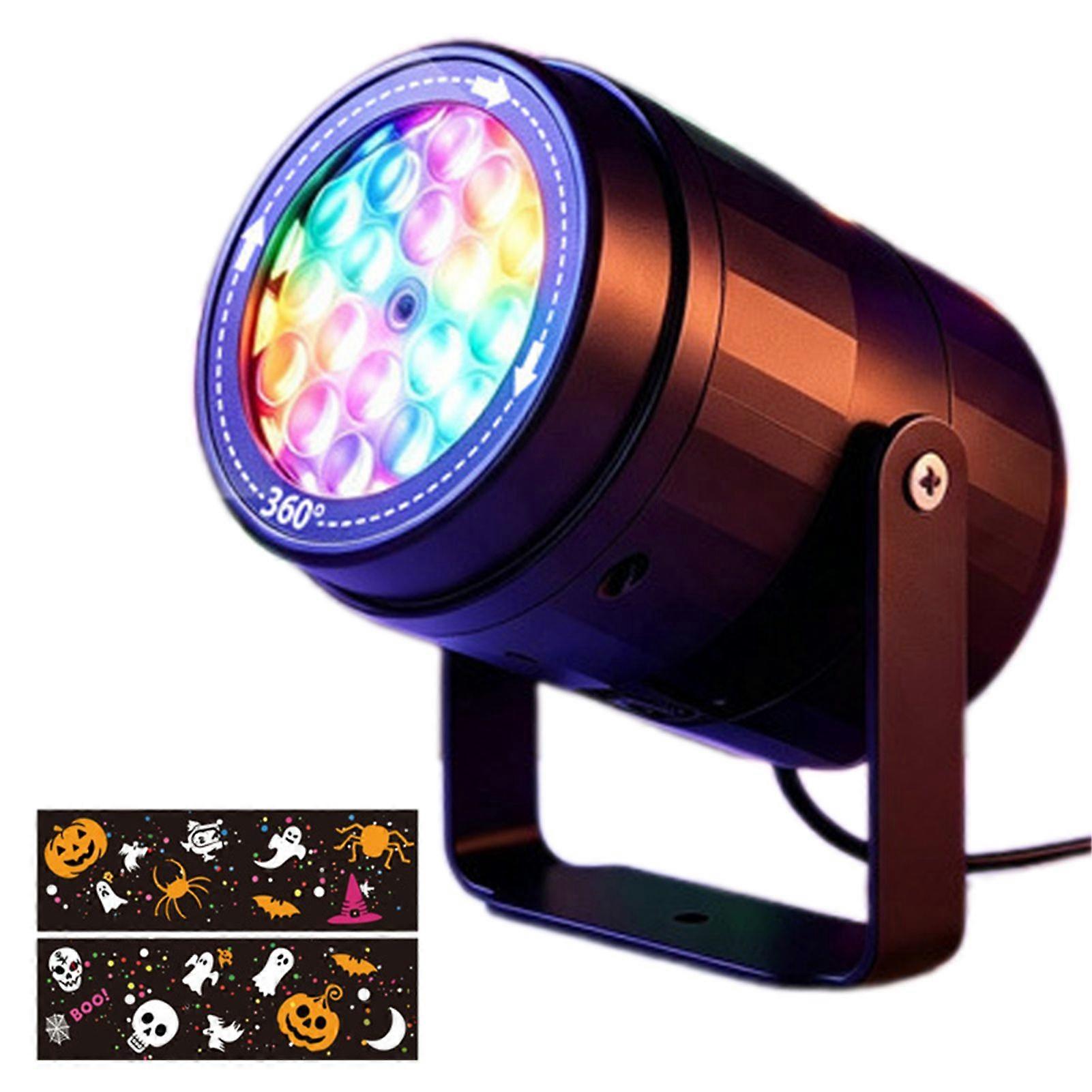16 Pattern Halloween Projector Light Automatic Rotating LED Projections for Indoor Parties