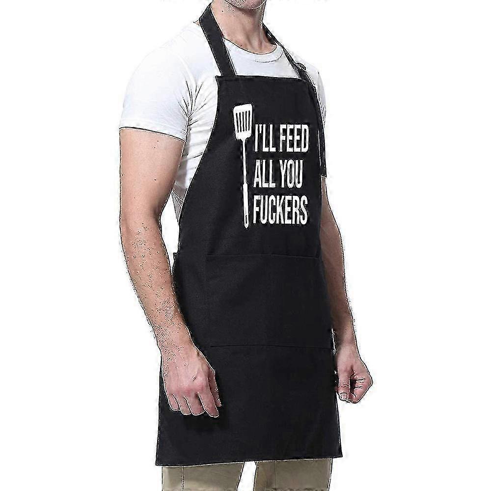 Adjustable Thick Cotton Kitchen Apron 3 Pockets